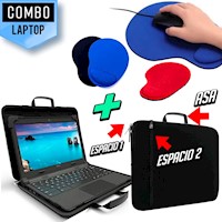 Kit Maletin funda p/ Laptop + Mouse pad con Almohadilla